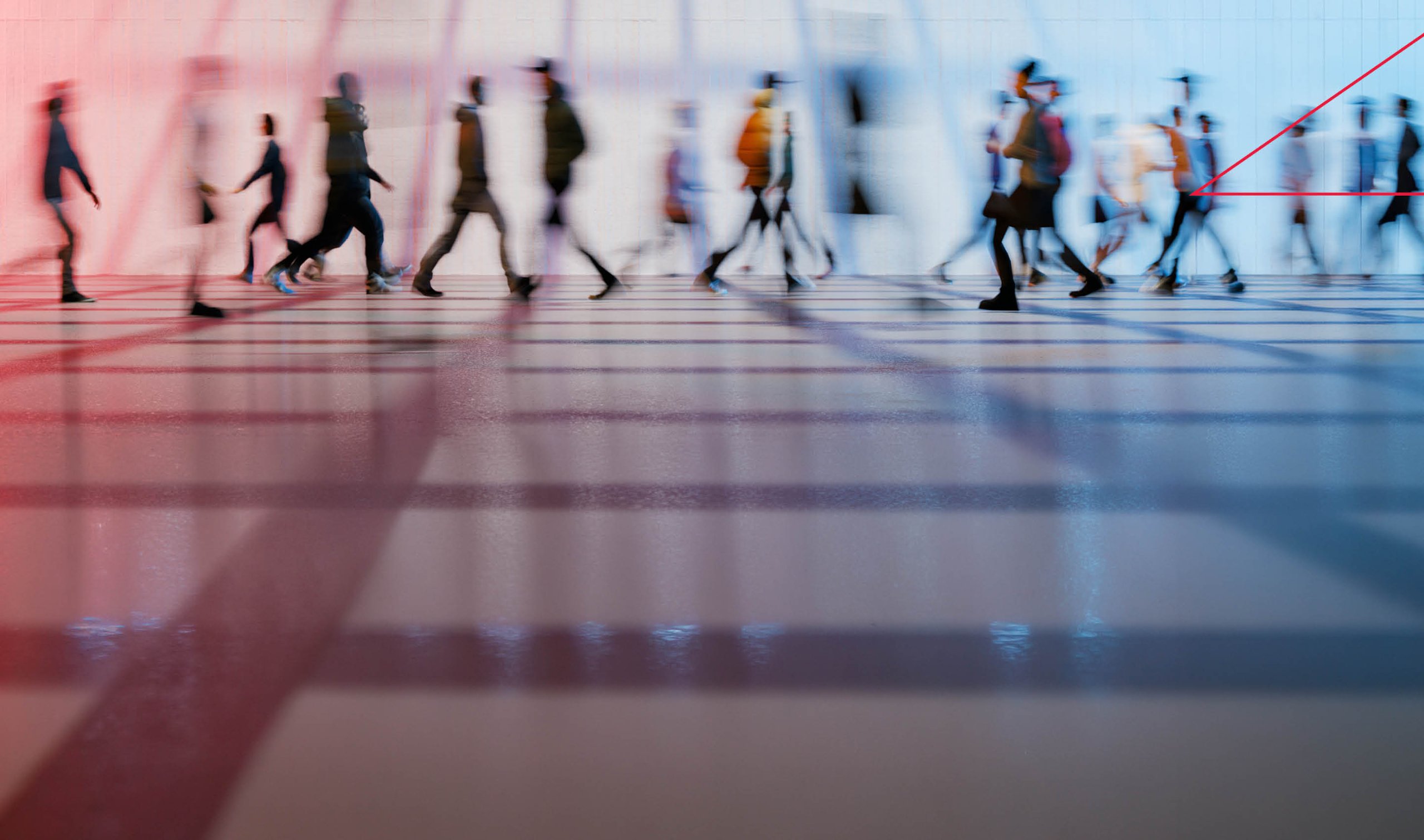 person walking out of focus